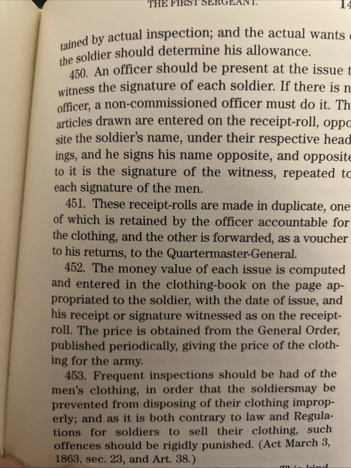 The 1865 Customs of Service for Non-Commissioned Officers & Soldiers Hc Military