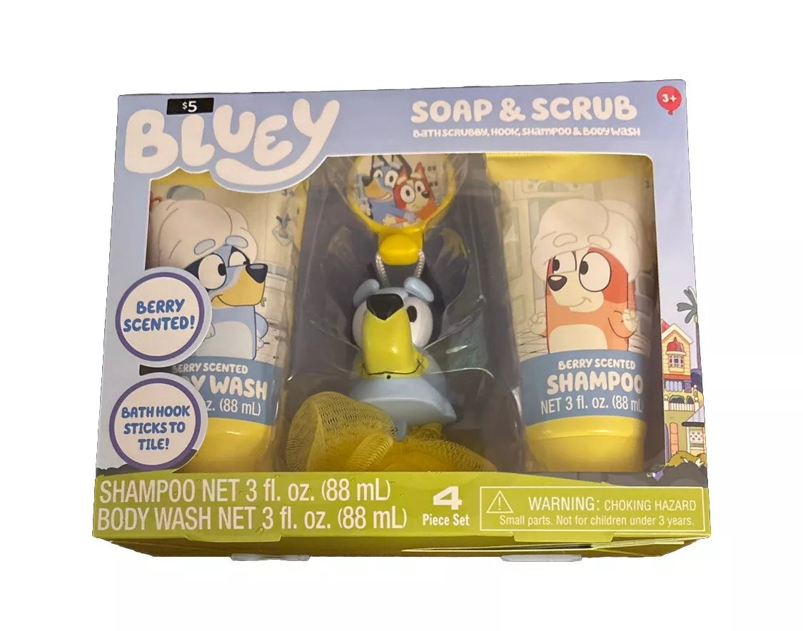 Bluey Soap and Scrub Set, Berry Scent, 3 Pieces