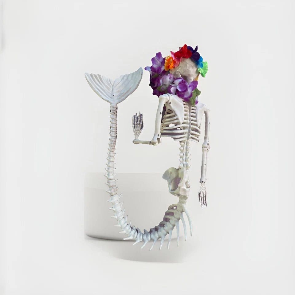 48" Halloween Bones 2024 Mermaid Posable Skeleton Gag Gift New Free Shipping