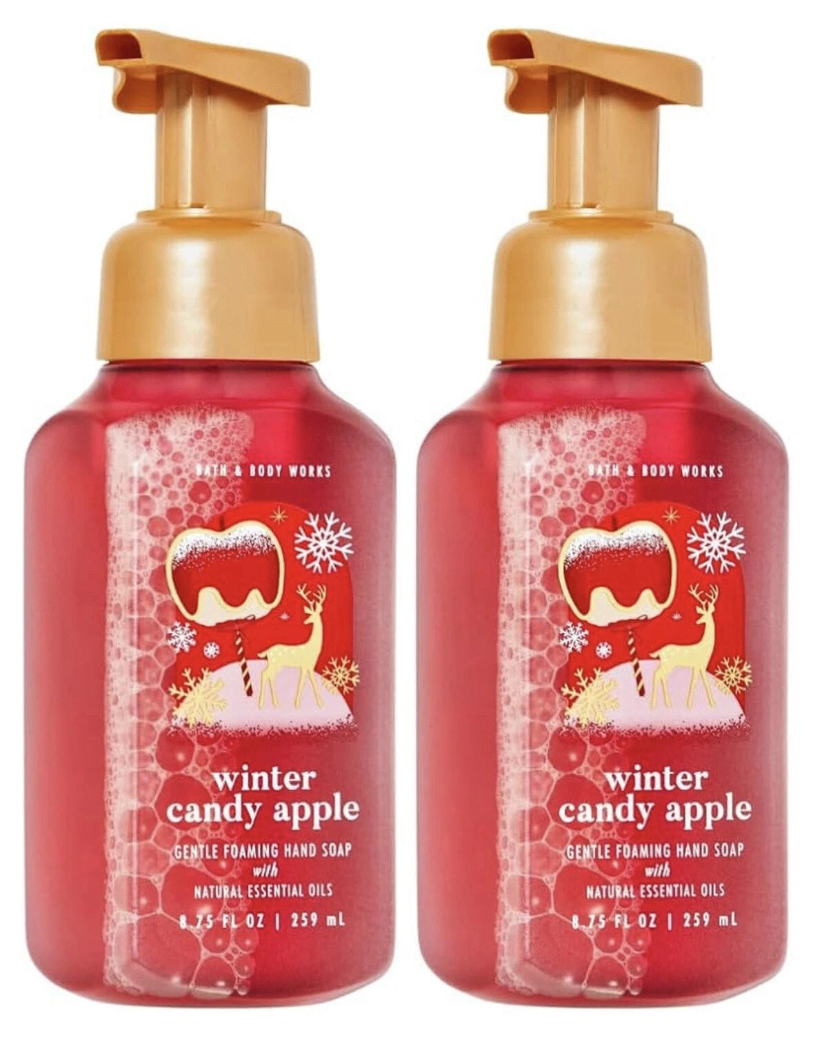 Bath & Body Works WINTER CANDY APPLE Gentle & Clean Foaming Hand Soap 2pk