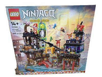 LEGO Ninjago set packaging with colorful design and character illustrations.