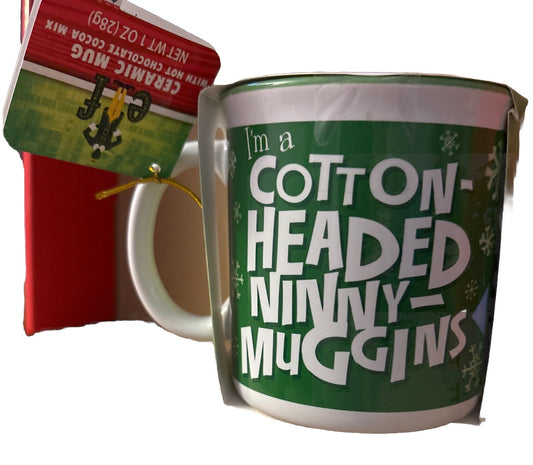Elf Movie  Mug "I'm a Cotton-Headed Ninny-Muggins" with Hot Cocoa Mix
