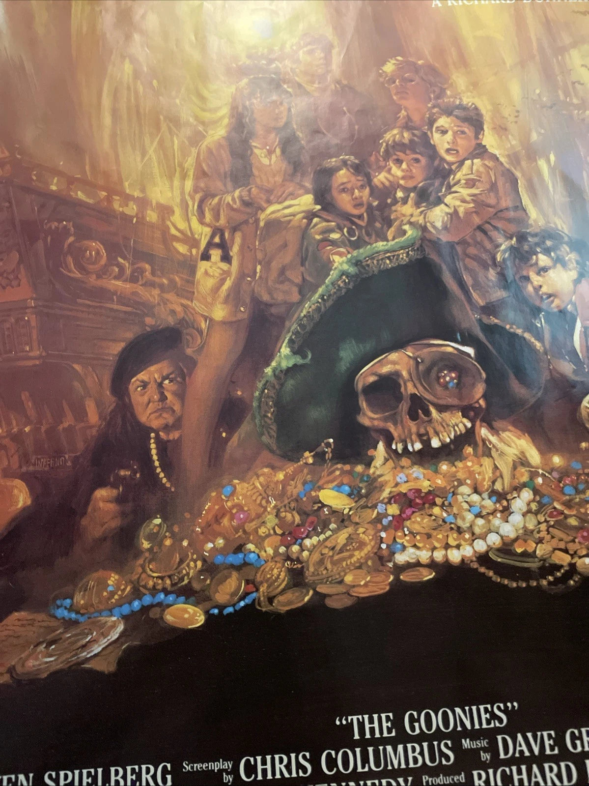 The Goonies Original Movie Poster VHS Home Video Release 20 x 34 CV Some Damage