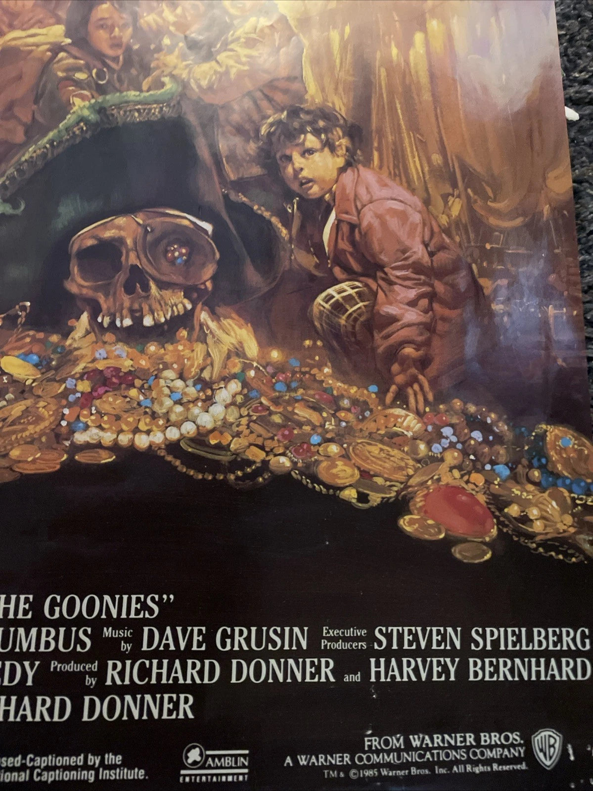 The Goonies Original Movie Poster VHS Home Video Release 20 x 34 CV Some Damage
