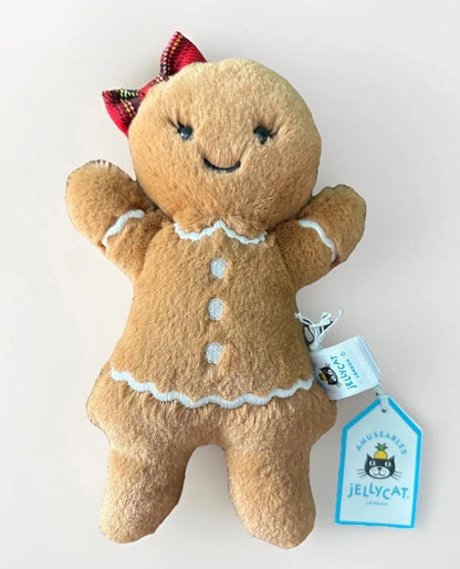 Jellycat  Gingerbread Fred Boy & Ruby Girl, Hot Chocolate ,8in, NWT Plush  3 Pk