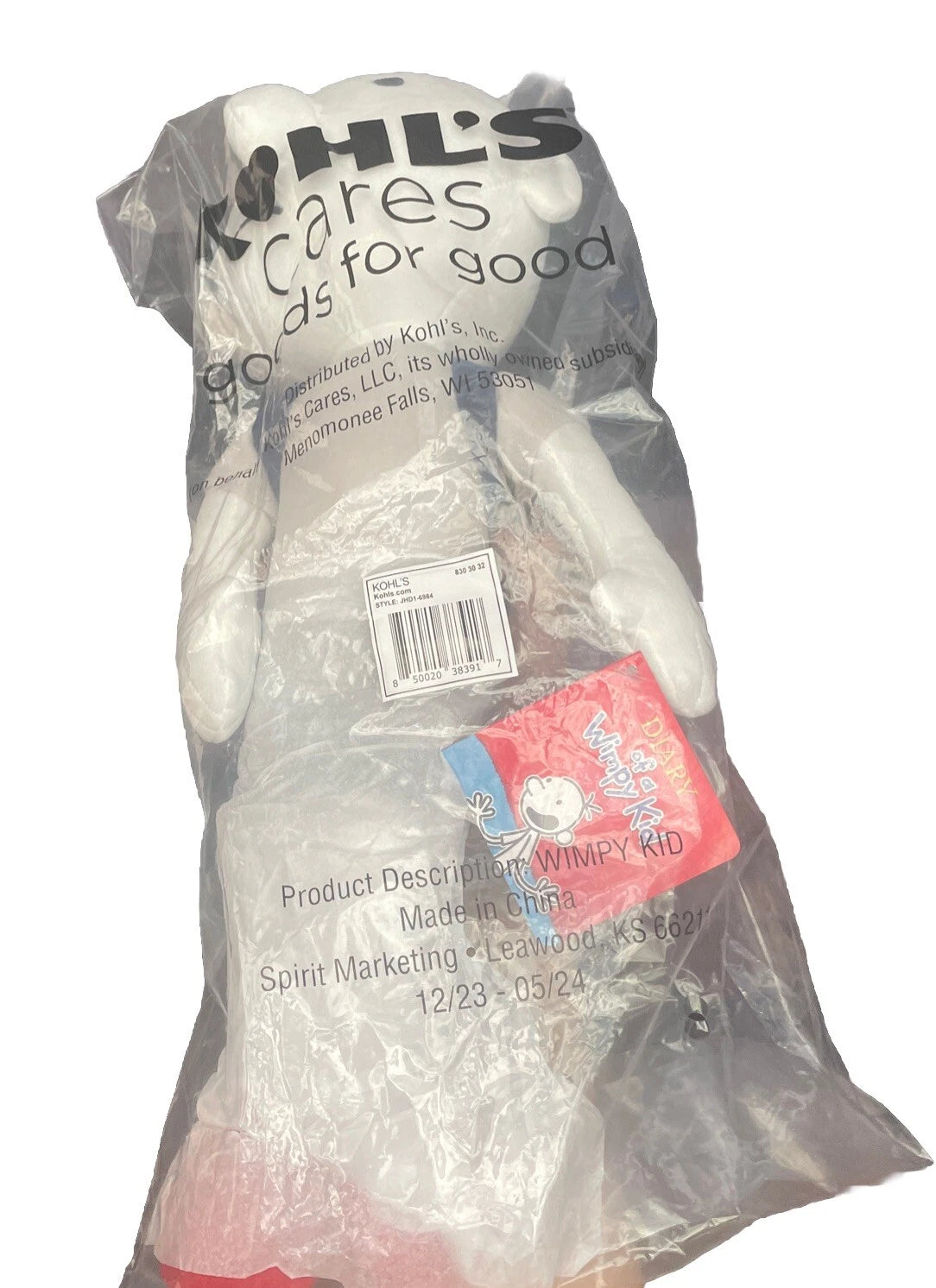 NWT Kohl's Cares Doll 18" Tall-Diary of a Wimpy Kid Character Ships Free!