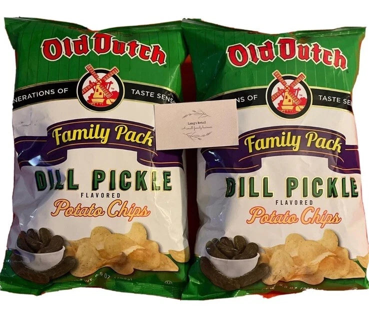 Old Dutch Dill Pickle Chips, 2 Bags 9.5oz Each,