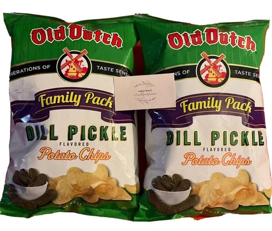 Old Dutch Dill Pickle Chips, 2 Bags 9.5oz Each,