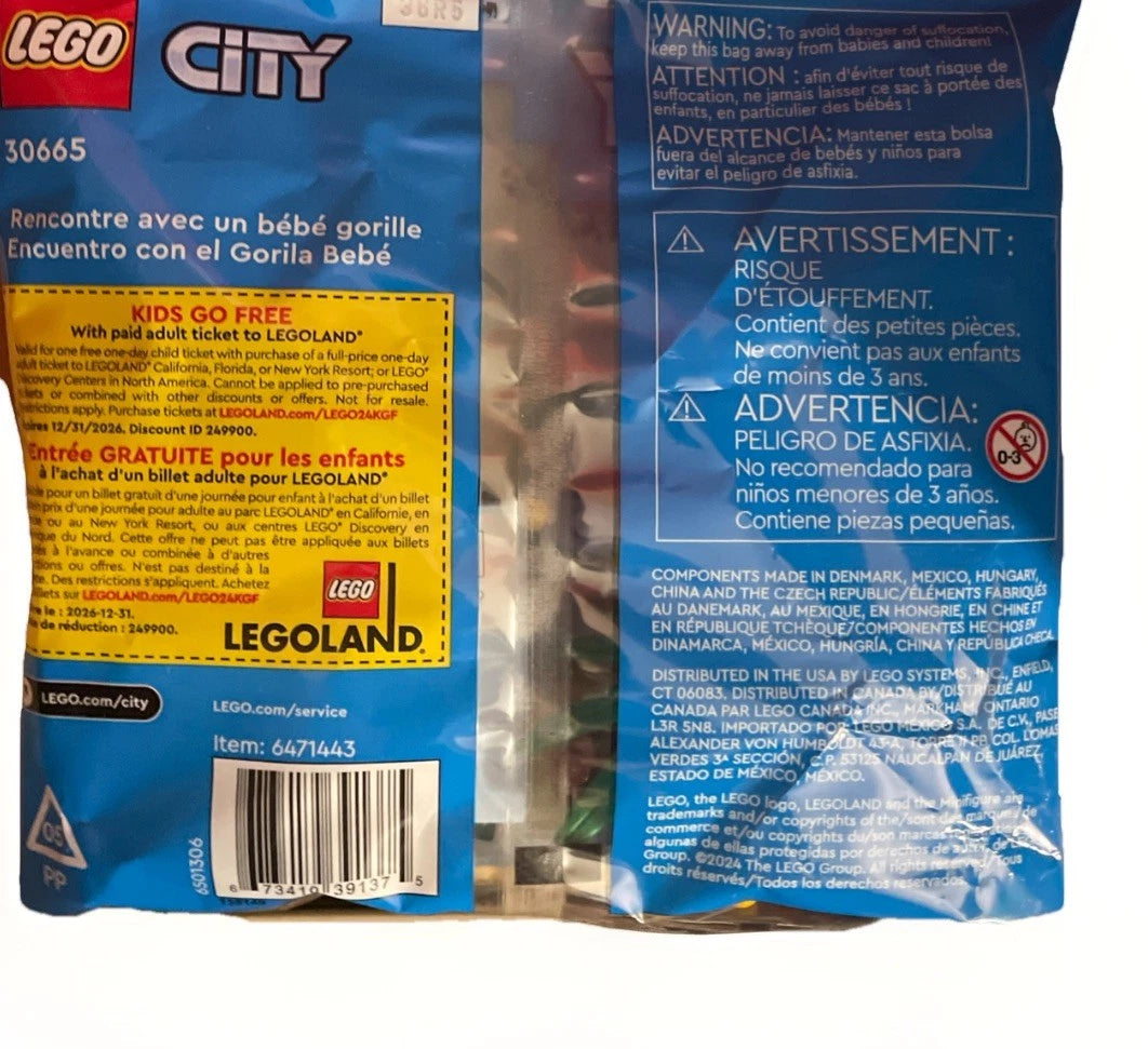 Lego 30665 2024 City Baby Gorilla Encounter Poly Bag Set Factory Sealed
