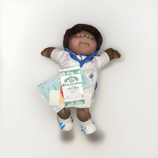 Vintage 1984 Coleco cabbage patch kids African-American boy, doll W/birth Papers