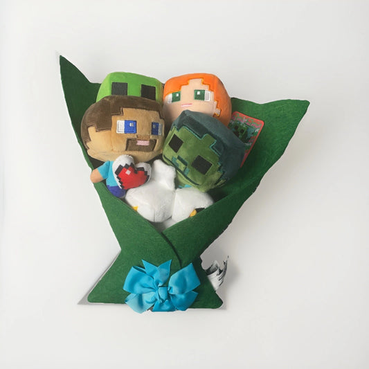 Minecraft Friends Steve Alex Creeper Valentine's Day 13" Plush Bouquet 2026