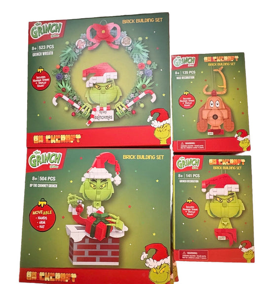 BRICKCRAFT Dr.Seuss SET 4 GRINCH Brick Building Christmas New