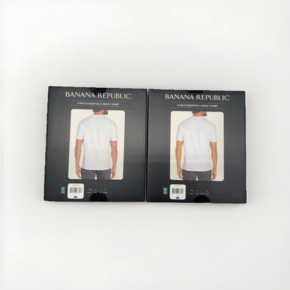 Banana Republic Men's Essential V-Neck Tee 6-pack Cotton White Large New In Box