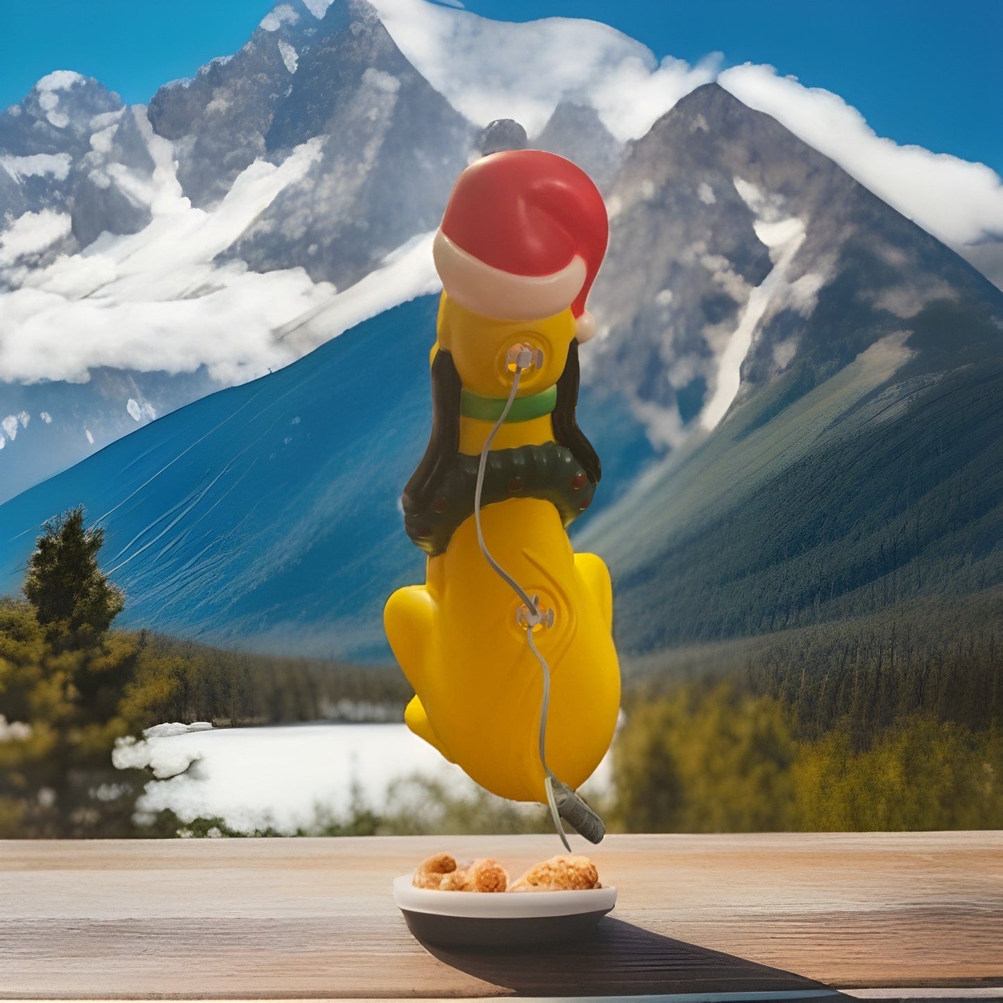 Disney's 2ft Pluto in Santa Hat Lighted Christmas Blow Mold Yard Decor