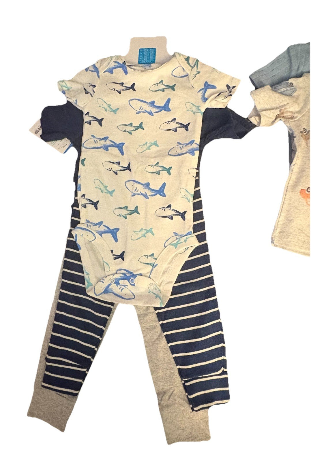 CARTER'S Boys Dinosaurs, Trucks, Cars, 4 Shirts, 4 Pants Sets, 12mo