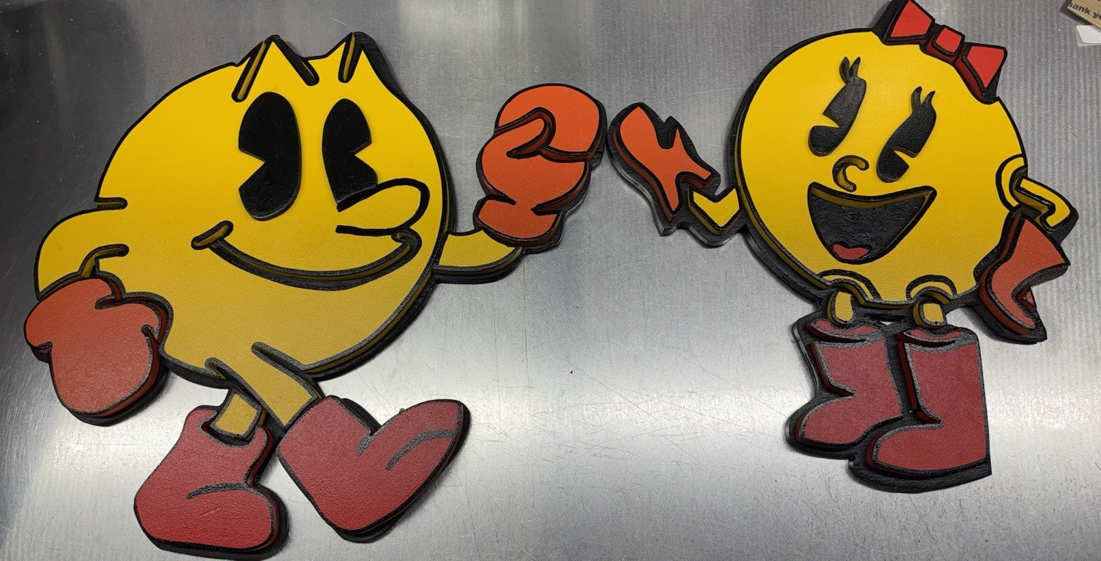 Pac-Man Style Characters Wall Art Pair – Arcade Game Room Display – Unique Set