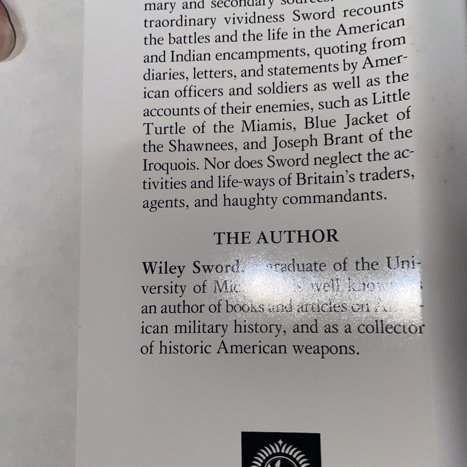 PRESIDENT WASHINGTON'S INDIAN WAR: THE STRUGGLE FOR THE By Wiley Sword