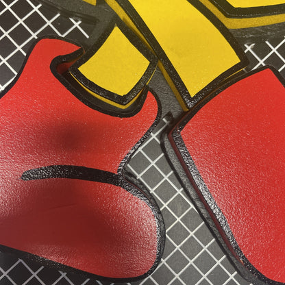 Pac-Man Style Characters Wall Art Pair – Arcade Game Room Display – Unique Set