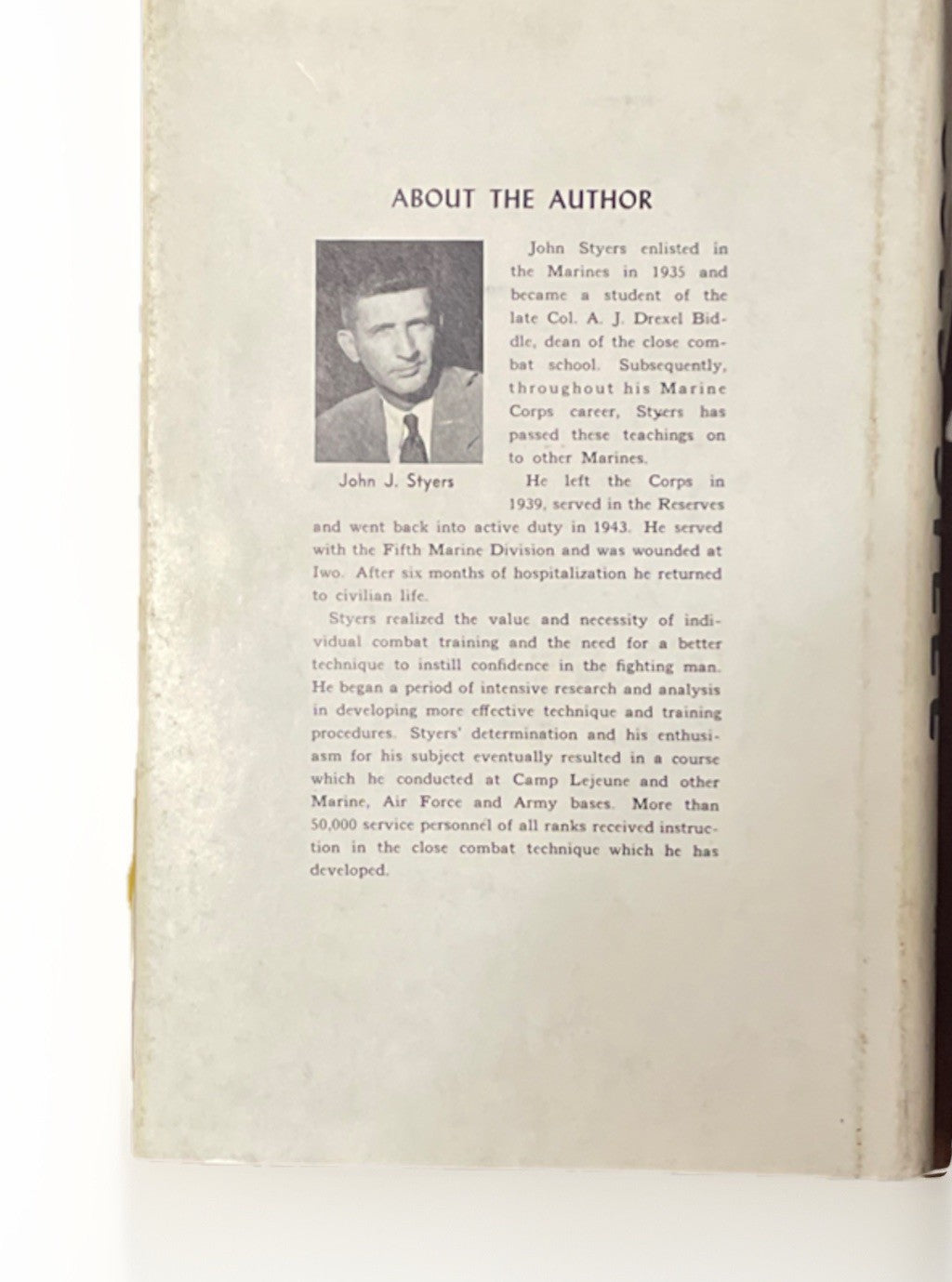 Cold Steel Close Combat by John Styers 1974 HC/DJ Paladin Press Knife Fighting