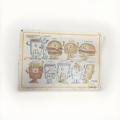 You Deserve A Break Today Vintage McDonald’s Paper Mat  80s See Pics Some Stains