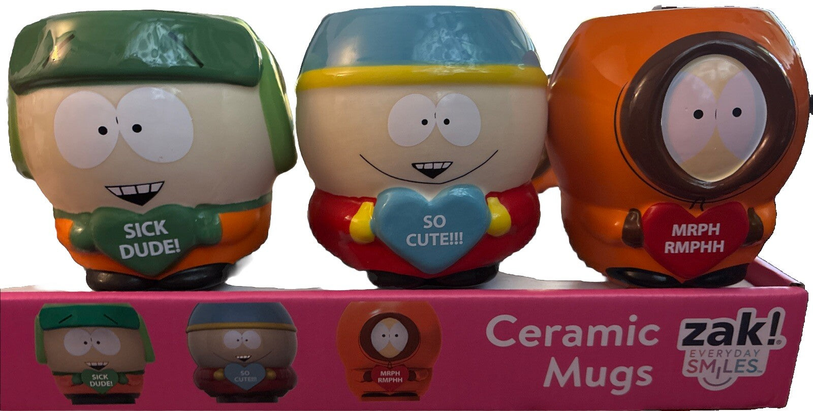 SOUTH PARK VALENTINES DAY MUG SET  Kenny, Kyle, Cartman