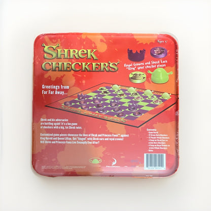 SHREK  2 Donkey Fiona Board 2004 CHECKERS  TIN SET   FACTORY SEALED  Dreamworks