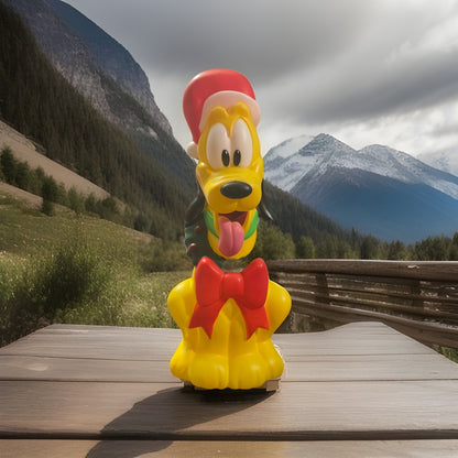 Disney's 2ft Pluto in Santa Hat Lighted Christmas Blow Mold Yard Decor