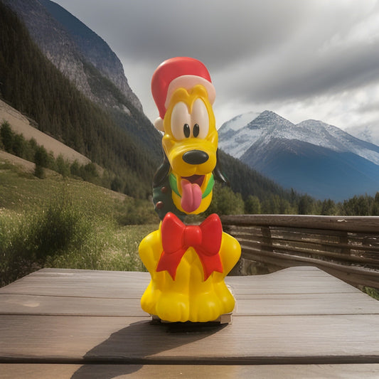 Disney's 2ft Pluto in Santa Hat Lighted Christmas Blow Mold Yard Decor