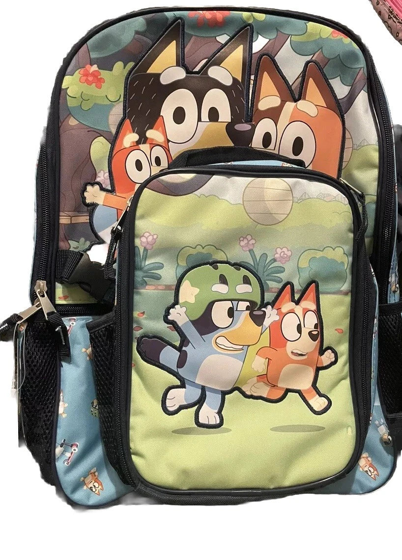 16" Bluey 2 Piece Set Backpack School bag With Lunch Box Pre-school Girls & Boys