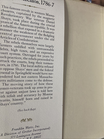 Shays' Rebellion 1786-7 - Monroe Stearns (Hardcover, 1968) Military History Dj