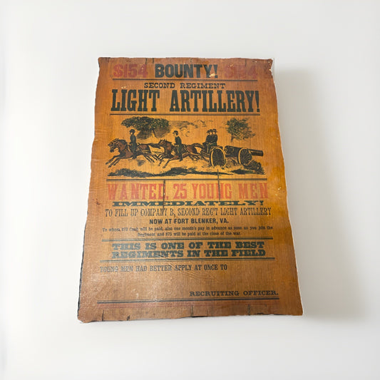 1957 Early American Recruiting Broadside Wall Art – Mid-Century Americana Decor