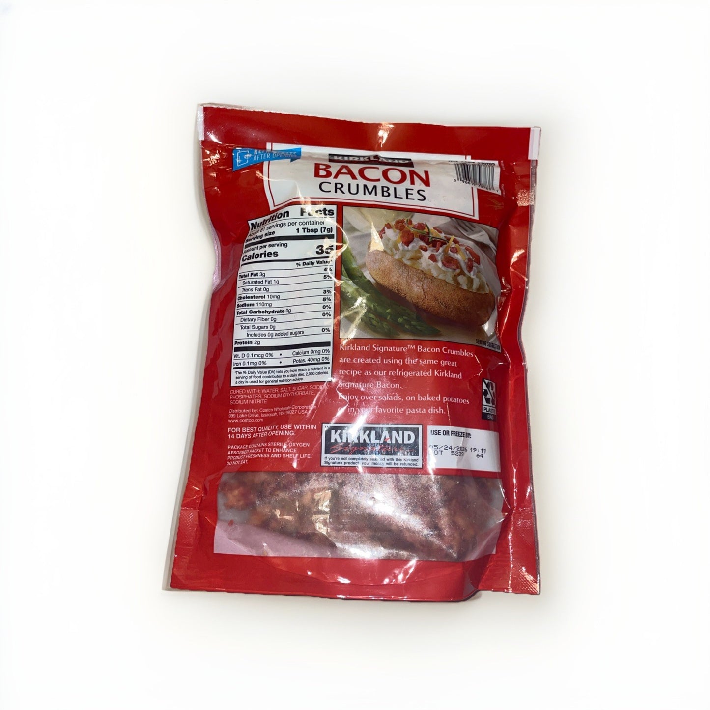 Kirkland Signature, Hardwood Smoked Bacon Crumbles, 20 Oz Free Shipping