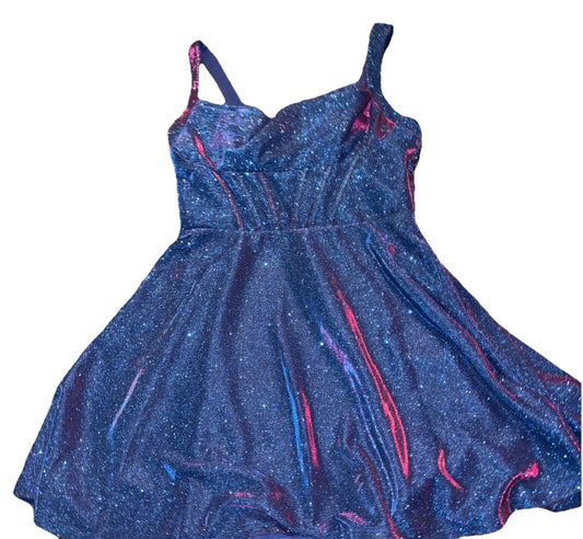 B. Smart Sparkly Dress Dark Blue/Reddish Purple Mini Dress Size Juniors 11