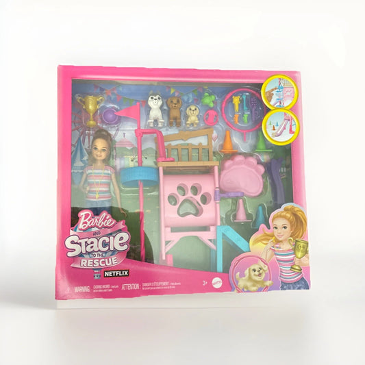Barbie and Stacie Hasbro to The Rescue Doll & Puppy 20+ Piece Playset, NEW