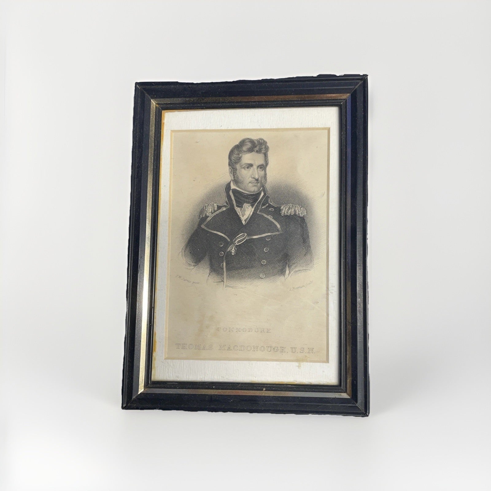 Pair of Framed Naval Engravings – Commodore Stephen Decatur & Thomas Macdonough