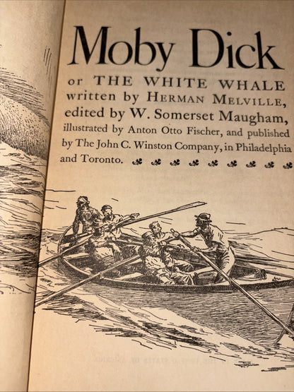 MOBY DICK antique FIRST EDITION whaling HERMAN MELVILLE Hunting WHALE FISHING