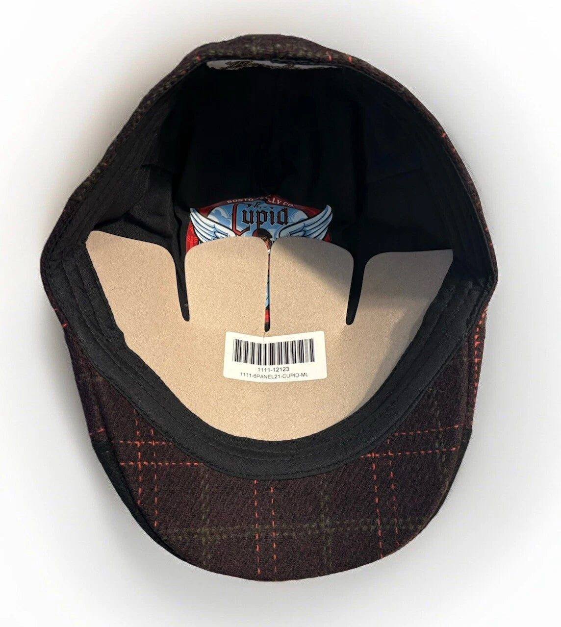 Boston Scally The Cupid Cap Black Valentine Plaid Size M/L