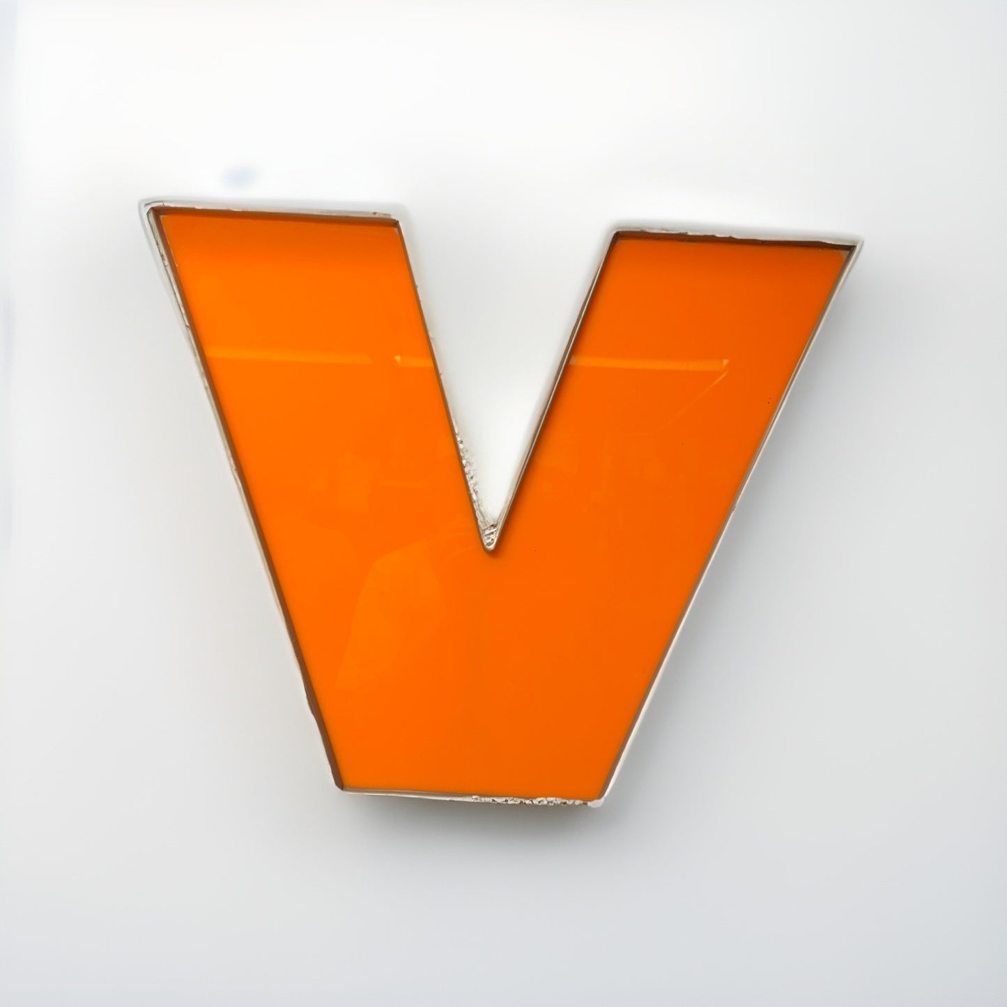 Commercial Marquee Letter Orange V Sign 16 Inch Possible To Light Lights Not In