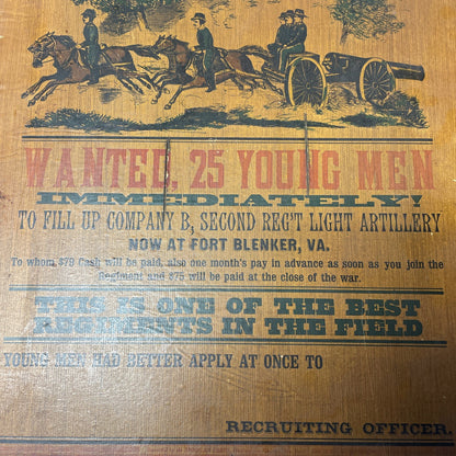 1957 Early American Recruiting Broadside Wall Art – Mid-Century Americana Decor