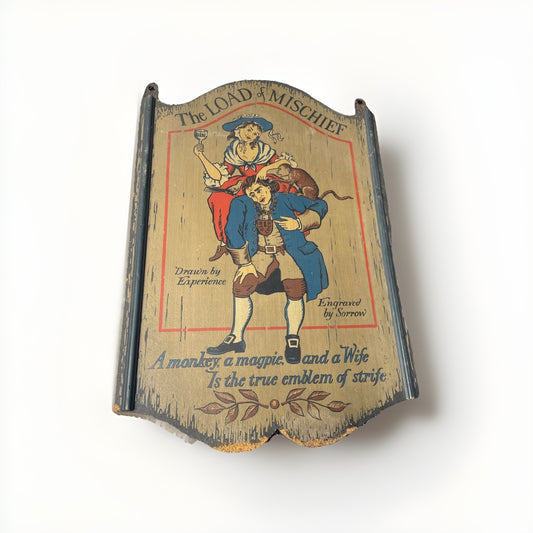 Vintage Wooden Tavern Bar Sign The Load Of Mischief 1967 Man Cave Decor Wood