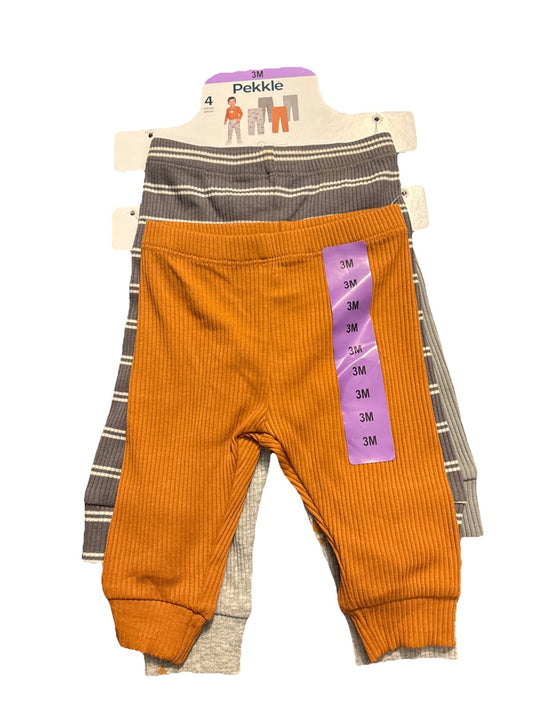 Lot of 4 Pants Clothing New With Tags For Toddler Sizes 3 Months For Boy, Cotton