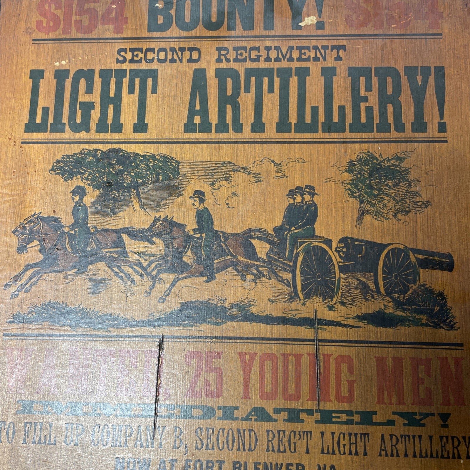 1957 Early American Recruiting Broadside Wall Art – Mid-Century Americana Decor