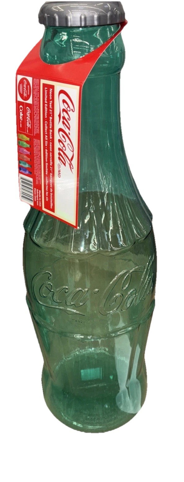 Large Cola Bottle Piggy Bank Coin Storage Box Coke Kids Tall Money Safe Decor