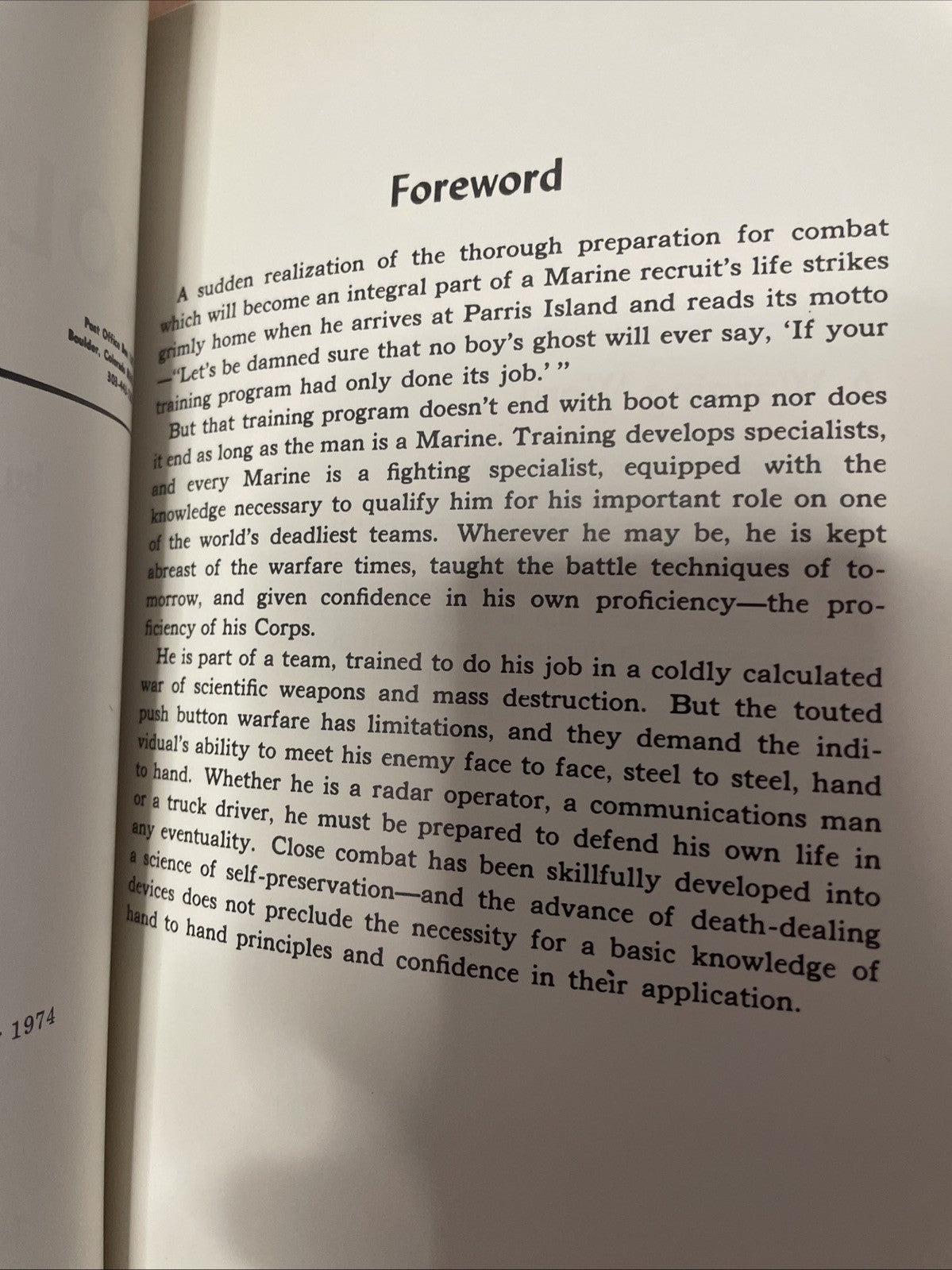 Cold Steel Close Combat by John Styers 1974 HC/DJ Paladin Press Knife Fighting