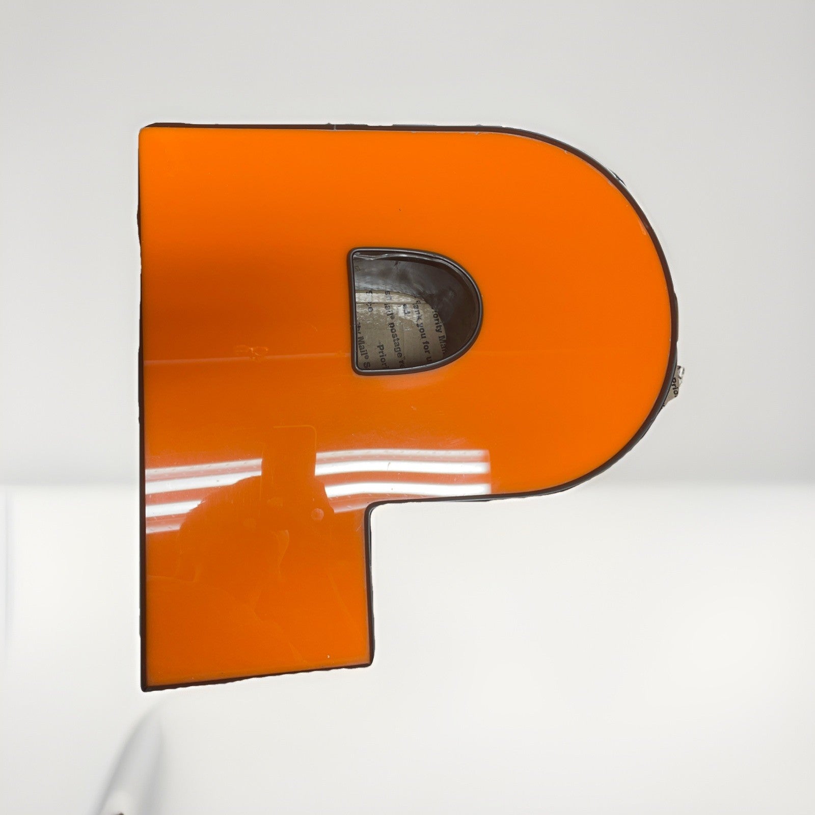 Commercial Marquee Letter Orange P Sign 16 Inch Possible To Light Lights Not In