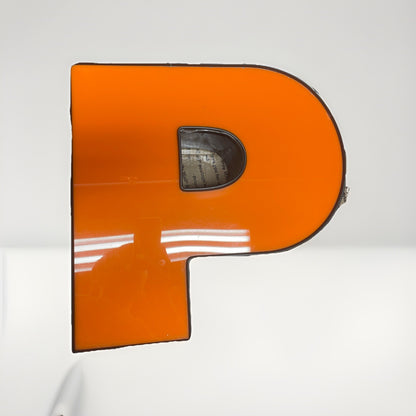 Commercial Marquee Letter Orange P Sign 16 Inch Possible To Light Lights Not In