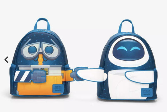 Loungefly Disney Pixar WALL-E And EVE Magnetic Hands Mini Backpack Set Of Two Nw