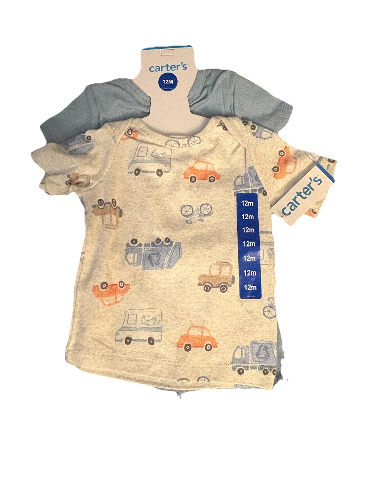 CARTER'S Boys Dinosaurs, Trucks, Cars, 4 Shirts, 4 Pants Sets, 12mo