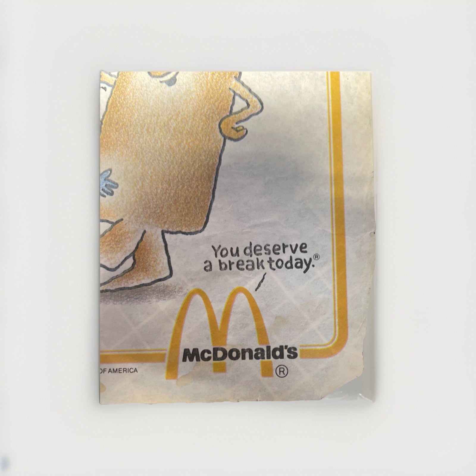 You Deserve A Break Today Vintage McDonald’s Paper Mat  80s See Pics Some Stains