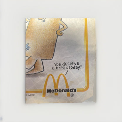 You Deserve A Break Today Vintage McDonald’s Paper Mat  80s See Pics Some Stains